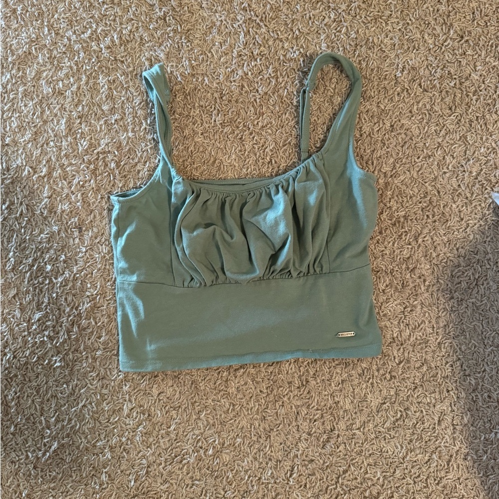 Hollister, small, green tank top
